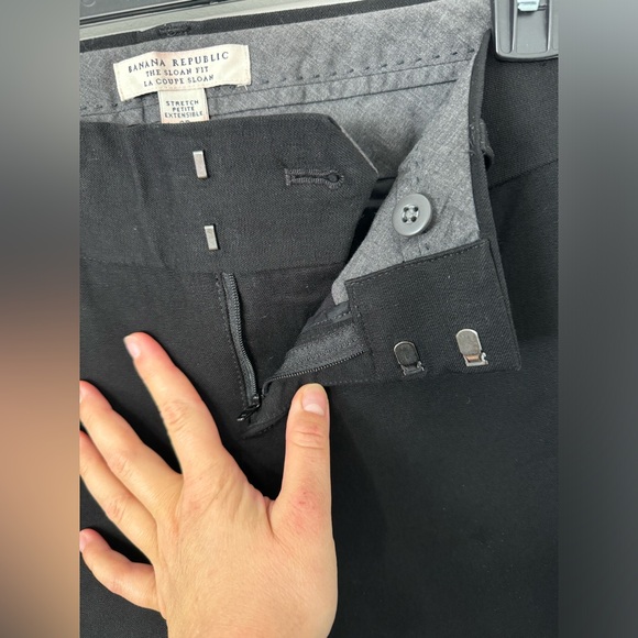 Women’s BANANA REPUBLIC Petite THE SLOAN FIT LA COUPE SLOAN black dress pants - Picture 8 of 16